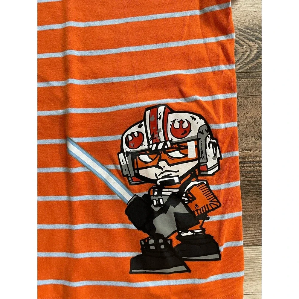 Star Wars Hanna Andersson Striped Short Pajamas Size 8/ 130 cm Blue Orange